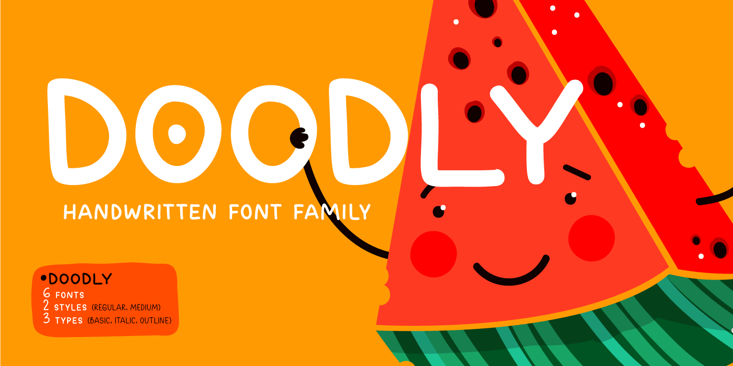 Beispiel einer Doodly Italic-Schriftart